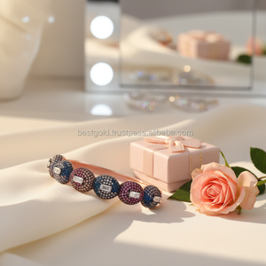 Rose Gold Micro Pave CZ Diamond Rainbow <b>Bangle</b> <b>Bracelet</b> P. 925K Sterling Silver Zircon Main Stone for Gift - Product Image 3