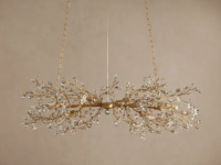 Lustre linéaire de luxe en cristal, suspension artisanale en forme de branche, lampe suspendue en acier, style américain, pour hôtel, maison, villa, hall, personnalisable