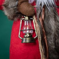 Figura de Santa Claus de Estilo Rústico con Linterna y Bolsa de Regalo, Decoración Navideña para la Puerta Principal del Hogar, Venta al por Mayor