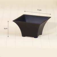 11cm 4.33 pouces Uviofast Pots de bonsaï carrés classiques en plastique pour succulentes et cactus