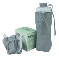 Bouteille d'eau pliable en silicone de 600 ml, gourde souple rétractable portable pour le sport et les activités de plein air