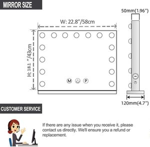กระจกโต๊ะเครื่องแป้งแบบหรี่ไฟ LED ทันสมัยสำหรับห้องแต่งตัวกระจกแก้วแต่งหน้าตั้งโต๊ะแบบส่วนตัวติดผนังกระจกโต๊ะเครื่องแป้ง - Product Image 6