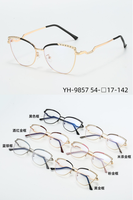 Montures de lunettes optiques oeil de chat en métal pour femmes à la mode Temple Anti-lumière bleue Design Logo personnalisé Lunettes colorées