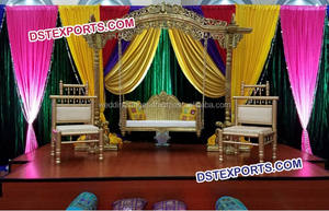 Boda India Sangeet Stage Peacock Swing/Jhula Royal Wedding Mehndi Stage Peacock Swing Gujarati Theme Wedding Swing Jhula USA - Product Image 6