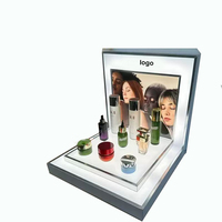 Comptoir de présentation cosmétique en acrylique personnalisé pour salon de beauté, maquillage, soins de la peau, parfums, vente au détail avec finition polie, vente en gros