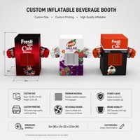 Stand publicitaire gonflable personnalisé entièrement imprimé, maison promotionnelle portable gonflable pour kiosque de marque de café, événements et expositions
