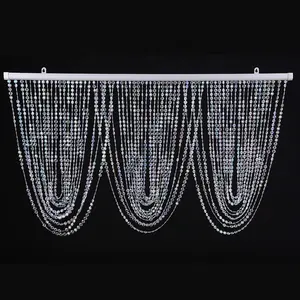 Prezzo di fabbrica decorazione di cerimonia nuziale elegante bead tenda di portello di cristallo soffitto drappo