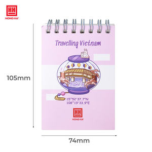 Hong Ha Travelling Vietnam A7 Spiral <b>Diary</b> Notebook <b>with</b> PVC <b>Cover</b> Digital Printing MOQ 200 160 Notebooks/Carton Packaging - Product Image 4
