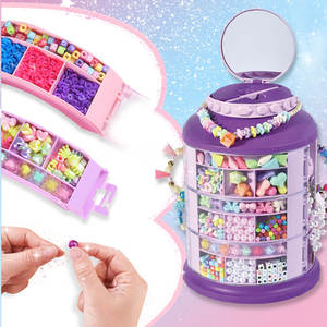 Boîte de rangement multicouche arc-en-ciel créative pour filles, ensemble de jouets de fabrication de bijoux avec accessoire de perles, cadeaux de Noël pour filles - Product Image 4