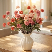 Composition florale de 5 chrysanthèmes à tête de ping-pong et chrysanthèmes pissenlit pour aménagement de scène de mariage et guide de chemin