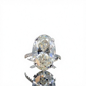 Anillo de Compromiso con Diamante Cultivado en Laboratorio, Corte Ovalado, Excelente Corte, VVS2, de 1 a 8 Quilates en Total, Oro Sólido de 14K, Certificado IGI - Product Image 3