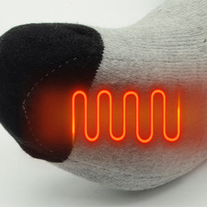 Chaussettes tricotées rechargeables d'équipage respirantes Chaussettes chauffantes à batterie de sports d'<span class=keywords><strong>hiver</strong></span> de qualité pour la pêche à usage décontracté Rayé lavable - Product Image 6