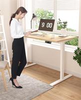 Cadre de table électrique à double moteur intelligent moderne, plateau en bois en acier inoxydable, bureau debout, table à rabat à 2 sections, bureau