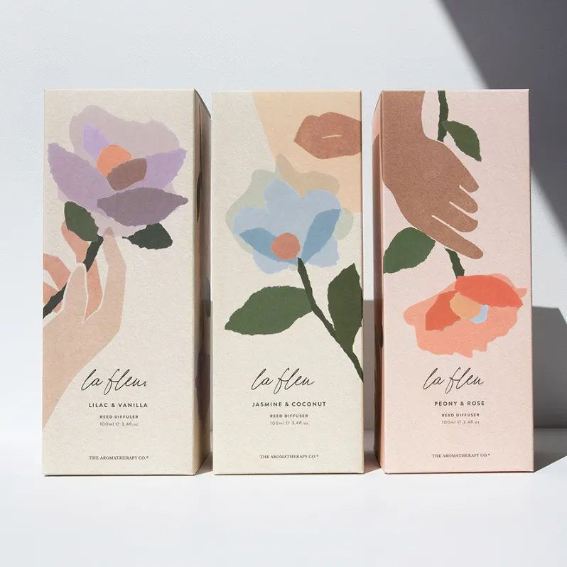 Een Reeks Verpakkingsontwerpen Kleurendruk Cosmetische Vierkante Kaars Geschenk Kartonnen Papieren Dozen