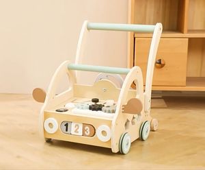 बच्चों के मल्टी-फंक्शनल टॉडलर स्ट्रेलर को व्यस्त खिलौना लकड़ी के बच्चे वॉकर के साथ जोड़ा गया - Product Image 2