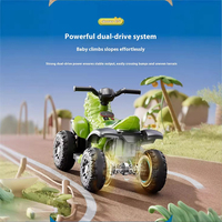 Voiture électrique tout-terrain pour enfants, dinosaure, quatre roues, 12V, jouet ATV pour enfants, vert