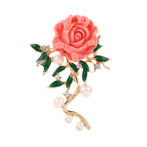 Broche Fleur en Alliage de Zinc Incrustée de Perles, Accessoire de Soirée pour Femme - Product Image 5