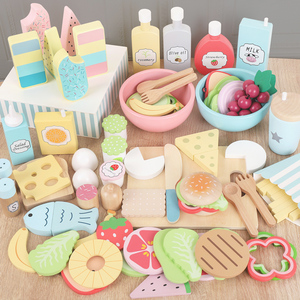 Jouet de cuisine domestique Jeu de rôle Garçon <span class=keywords><strong>et</strong></span> Fille Cadeau d'anniversaire Hamburgers avec une combinaison de légumes <span class=keywords><strong>et</strong></span> de fruits - Product Image 2