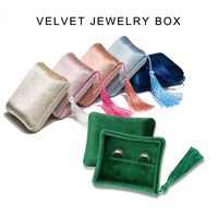 Boîte à bijoux en velours à 3 compartiments pour bagues de fiançailles et de mariage, boîte à souvenirs, boîte à bagues de mariée à trois compartiments octogonale