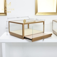 Vitrina de Sobremesa Elegante MASTER, Gabinete de Joyería de Vidrio Templado, Dimensiones 55x49x28cm, para Decoración de Colecciones de Joyería