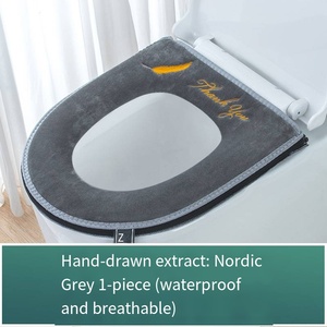 Funda de Asiento de Inodoro de Felpa Gruesa y Ecológica para Invierno, con Cierre de Cremallera, Lavable a Máquina, para Uso en el Hogar en Todas las Estaciones, Tapete de Baño - Product Image 6