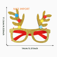 Décorations de Noël style bois de cerf doré les plus vendues, lunettes de Noël, fournitures de fête pour enfants, articles de Noël, montures