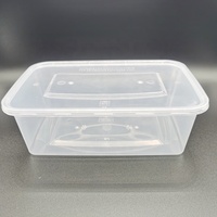 Boîte de préparation de repas pour restaurant, boîte à emporter jetable en plastique transparent, boîte à lunch à emporter, récipient alimentaire avec couvercle