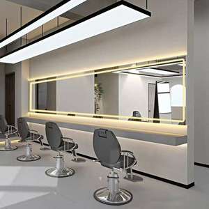 Station <span class=keywords><strong>de</strong></span> miroir simple face murale du coiffeur avec lumière LED à intensité variable pour un design simple <span class=keywords><strong>de</strong></span> salon - Product Image 3