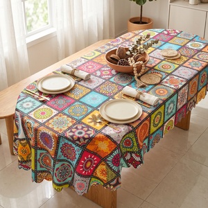 Tovaglia Ovale in Poliestere con Motivo Floreale in Stile Bohémien per Feste e Decorazione della <span class=keywords><strong>Tavola</strong></span> <span class=keywords><strong>da</strong></span> Pranzo - Product Image 4