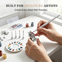 Pinceau miniature 100% pur Kolinsky Sable avec tête de pinceau remplaçable, pinceaux professionnels pour détails fins pour la peinture de modèles
