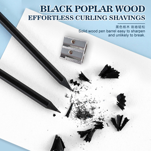 Macaron 12PCS cao cấp Graphite bút chì chì đen Poplar gỗ phác thảo Vẽ Bút Chì với hộp PVC và mài bút chì tẩy - Product Image 3