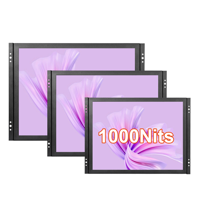 High Brightness 1000Nits 8 12 15 17 19 Inch Square Screen Sunlight Readble VESA Mount Open Frame Industrial Touch Screen Monitor
