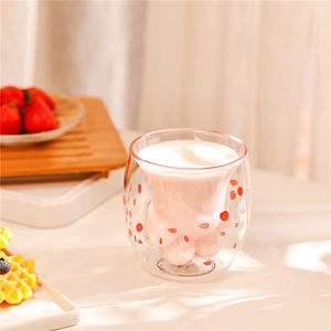 Mignon verre à motif de patte de chat pour thé, café, lait, whisky, avec design de patte de chat - Product Image 2