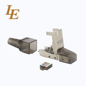 Conectores Keystone Jack RJ45 CAT5E de 8 pines UTP 180 sin herramientas con contacto de cobre para empalme de red de PC - Product Image 1