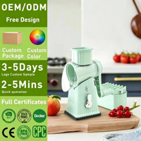 OEM 4-in-1 multifunctionele groentesnijder, -schaaf, -hakselaar voor aardappelen, wortelen, kaas en groenten, keukenrol-gadget