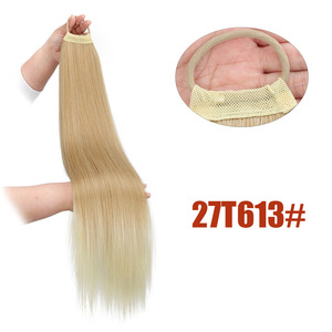 Extensiones <span class=keywords><strong>de</strong></span> <span class=keywords><strong>Cabello</strong></span> <span class=keywords><strong>de</strong></span> Fibra Sintética <span class=keywords><strong>de</strong></span> Alta Temperatura <span class=keywords><strong>de</strong></span> 70 cm, Largas, Lisas, Elásticas, Simulación Natural, Cola <span class=keywords><strong>de</strong></span> Caballo con Clip, Postizo para <span class=keywords><strong>Mujer</strong></span>, Color Blanco - Product Image 4