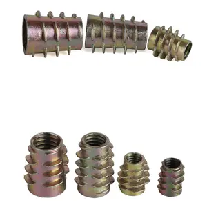 M4 M6 M8 M10 Zinc Alloy Bolt Fastener Connector Hex Socket Drive Threaded Insert Nuts For Wood Furniture