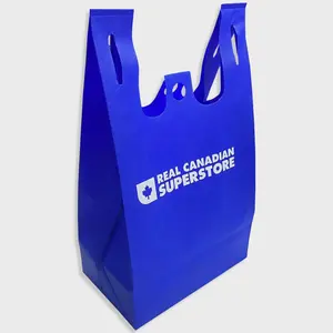 カスタム3Dスーパーマーケットショッピングバッグリサイクル不織布ギフトバッグ生分解性スクエアボトムTシャツ不織布ベストショッピングバッグ