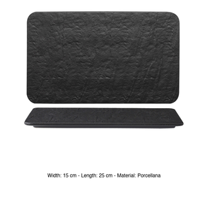 ถาดสี่เหลี่ยม M1934 สีดำลายหินอ่อน เอฟเฟคโต้พิเอตรา พอร์ซเลน ขนาด 25 x 15 ซม. อุปกรณ์จัดเลี้ยงโรงแรม ขายส่งภาชนะบนโต๊ะอาหาร - Product Image 3