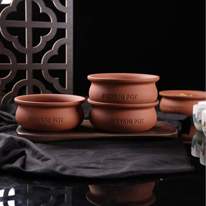 Pot à biryani en terre cuite artisanal, rustique et naturel, idéal pour la préparation de ragoûts de biryani savoureux - Product Image 2