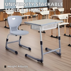 Oferta Especial: Conjunto de Escritorio y Silla Escolar SONGYE Moderno de Metal, Ajustable en Altura para Estudiantes, con 1 Año de Garantía, Modelo ST-208GD - Product Image 3