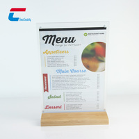 Cadre de table en acrylique, cadre photo de table, porte-menu, support d'affichage NFC avec base en bois, taille A4 A5 A6