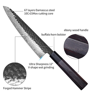 Forge à la main Vintage Marteau Lame Vg10 Damas Acier <span class=keywords><strong>Couteau</strong></span> Ensemble Boucher Japonais De Luxe Cuisine Couteaux Damas Cuisine <span class=keywords><strong>Couteau</strong></span> Ensemble - Product Image 2