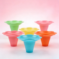 Gobelets en plastique PET transparents de qualité alimentaire, imprimés avec logo personnalisé, pour crème glacée/cone de neige, 4oz, 8oz, 12oz