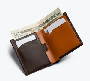 Portafoglio da uomo sottile sottile personalizzato porta carte di credito in pelle RFID portamonete Bifold tasca frontale portafoglio in pelle con tasca portamonete