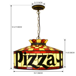 TAOHD Retro Pizza <span class=keywords><strong>cocacola</strong></span> pantalla Tiffany accesorios de iluminación interior decoración moderna colgante techo lámpara colgante Pizza candelabro - Product Image 2