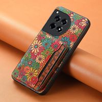 Denior Étui portefeuille en liège imprimé motif floral avec 3 emplacements pour cartes, protection antichoc compatible avec les séries OnePlus 13/12/11