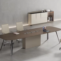 Bureau de réunion rond moderne Table de conférence extensible en bois verre matériau MDF durable pour hôtels écoles bureaux