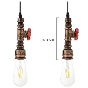 Iron E27 Base 60W Loft Cafe Bar Restaurant Kitchen Rust Retro Industrial Water Pipe Cone Chandelier Vintage Pendant Lamp