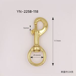 DWDP 75mm * 14mm latón redondo anillo giratorio ganchos a presión para collar de correa de perro - Product Image 2